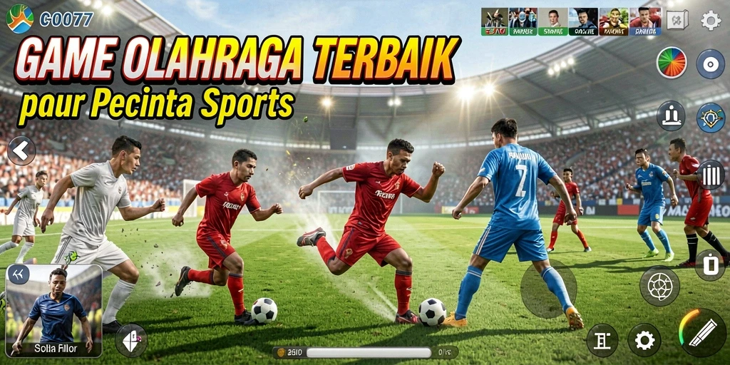 Tampilan gameplay mendebarkan pada C0077 dengan aksi olahraga yang seru.