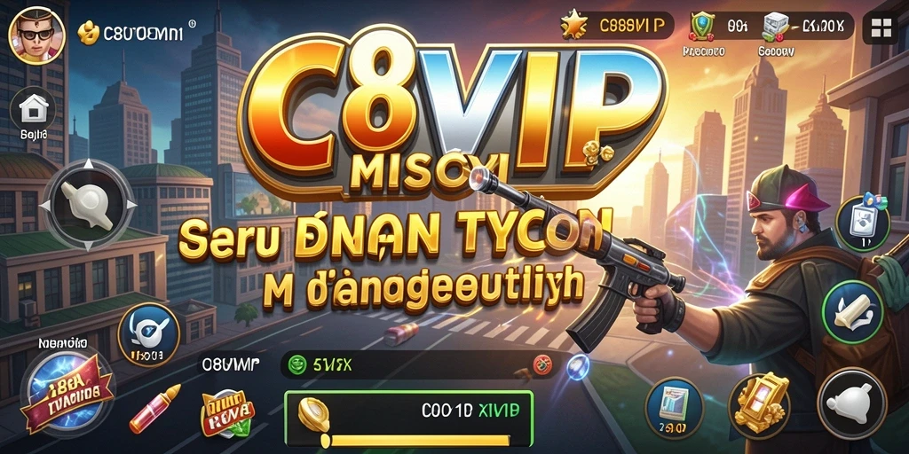 Tampilan gameplay C8VIP yang menarik saat mengelola bisnis Tycoon.