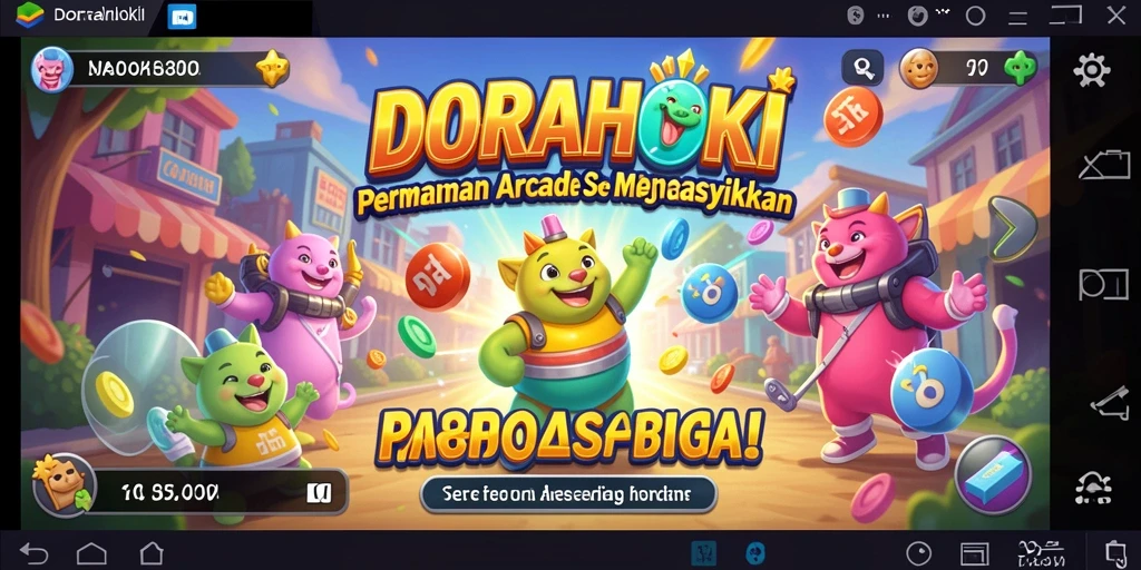 Screenshot gameplay DORAHOKI menampilkan aksi seru dalam mencari skor tertinggi.