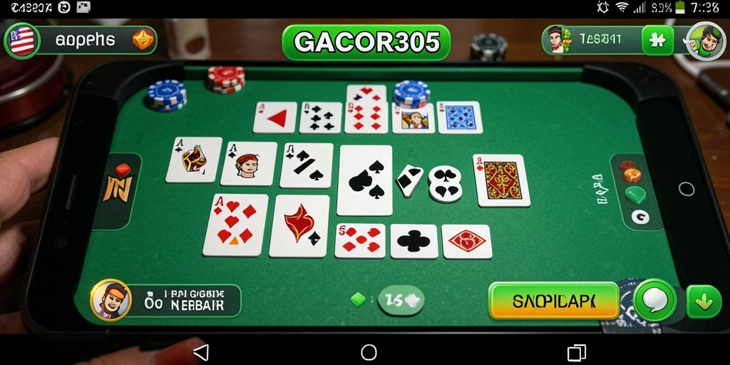 Screenshot gameplay GACOR305 menampilkan aksi seru permainan Gaple.