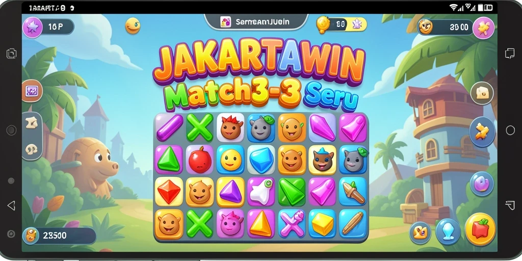 Gameplay JAKARTAWIN yang seru dalam genre Match-3.