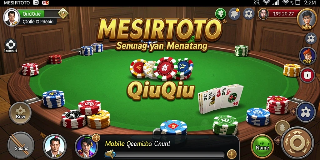 Tampilan gameplay seru MESIRTOTO dalam permainan QiuQiu.
