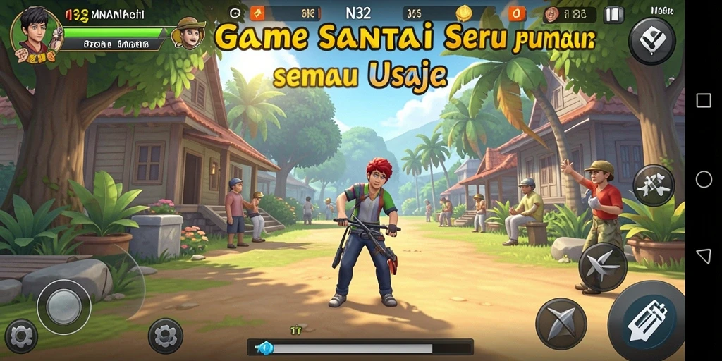 Tampilan gameplay N32 yang penuh warna dan menarik.