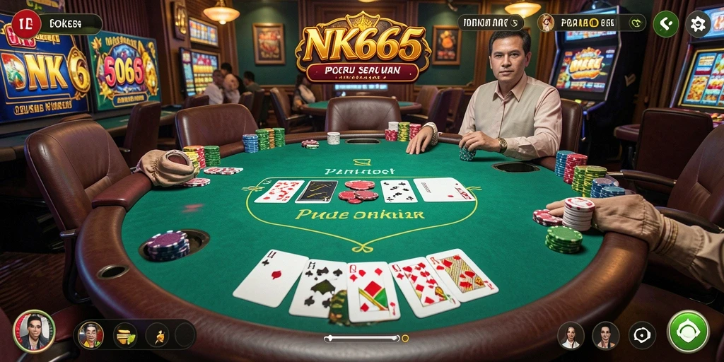 Tampilan menarik dari gameplay Poker di NK666.