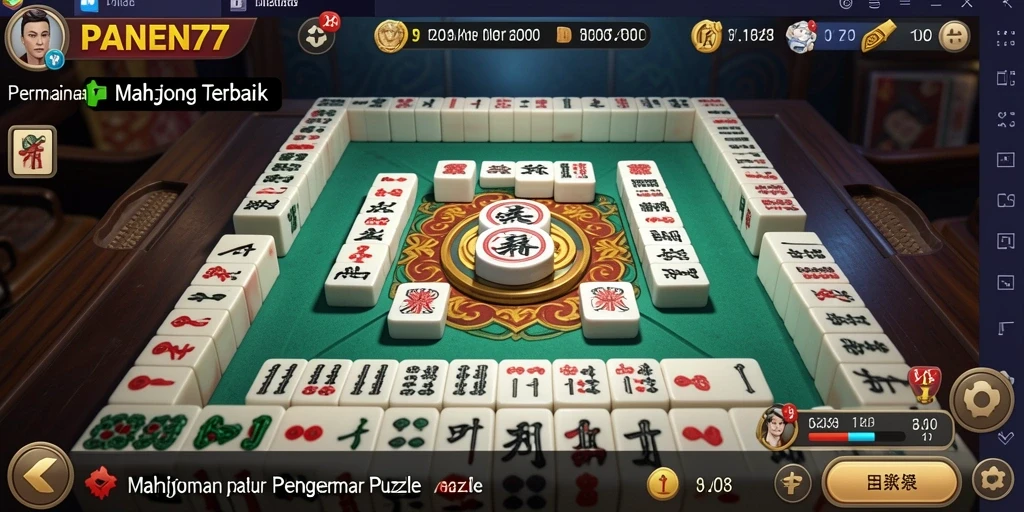 Tampilan gameplay seru di PANEN77, game Mahjong yang menantang.