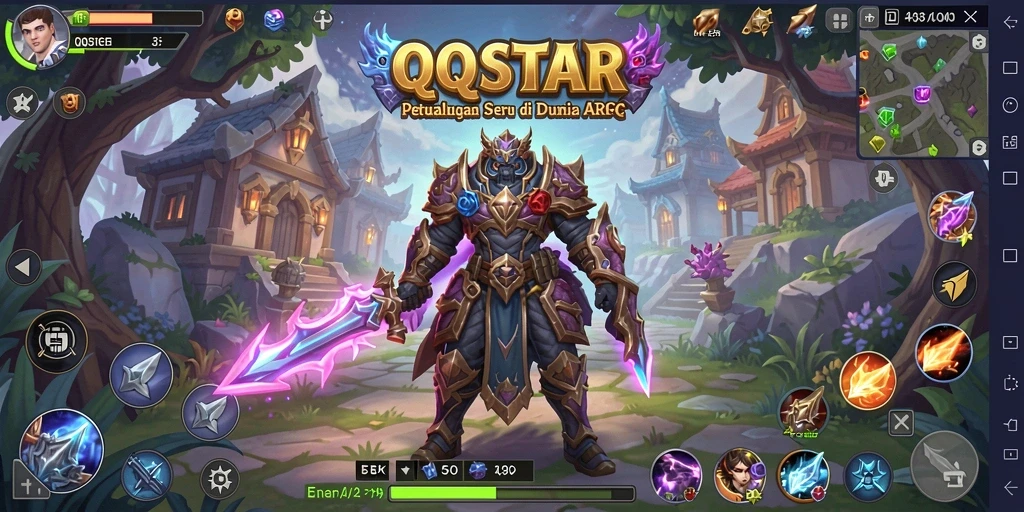 Screenshot gameplay QQSTAR menampilkan aksi seru dan grafis memukau.